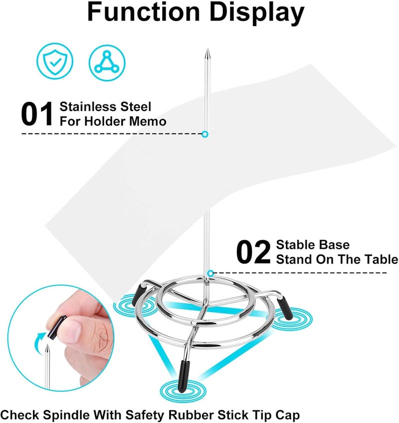 LIFSOBEUT 4PCS Ticket Stabber Holder, Receipt Spike, Ticket Spike, Check Spindle, Bill Fork,Ticket Stabber for Restaurant, Memo Holder - Image 3